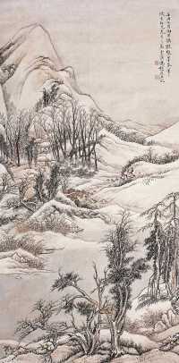 冯超然 1922年作 雪景山水 立轴